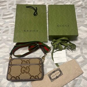 Gucci Jumbo GG Canvas Mini Camera Bag- Full Set